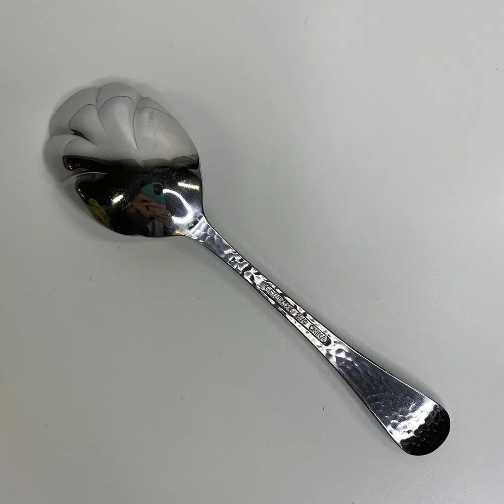 Wallace Continental Sugar Spoon Hammered Handle Stainless‎ 18/0